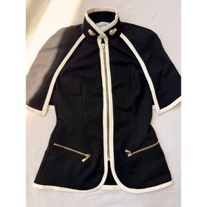 Joseph Ribkoff Black and White Cape Jacket